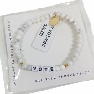 LITTLE WORDS PROJECT "VOTE" White Bracelet Small